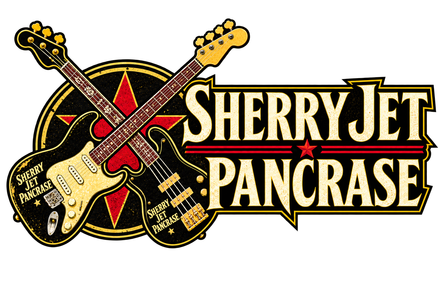 Sherry Jet Pancrase — ギターとベースのロゴ